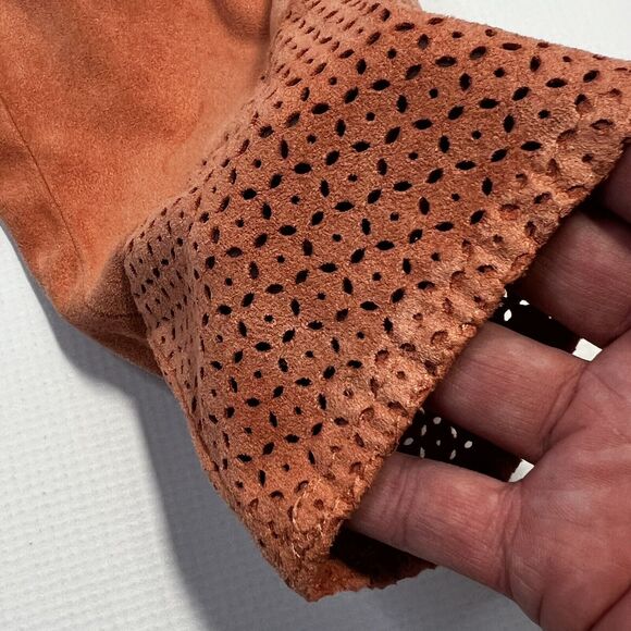 Chicos Blazer Womens Size 1 Medium Open Face Autumn Orange Waterfall Jacket Fall - Picture 8 of 10